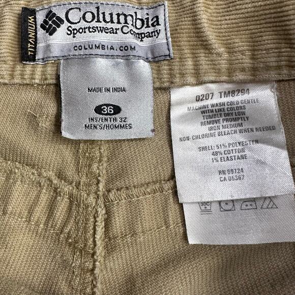 Columbia Men's Corduroy Carpenter Pants 36x32 Tan High Rise Straight Leg Casual - Picture 6 of 7